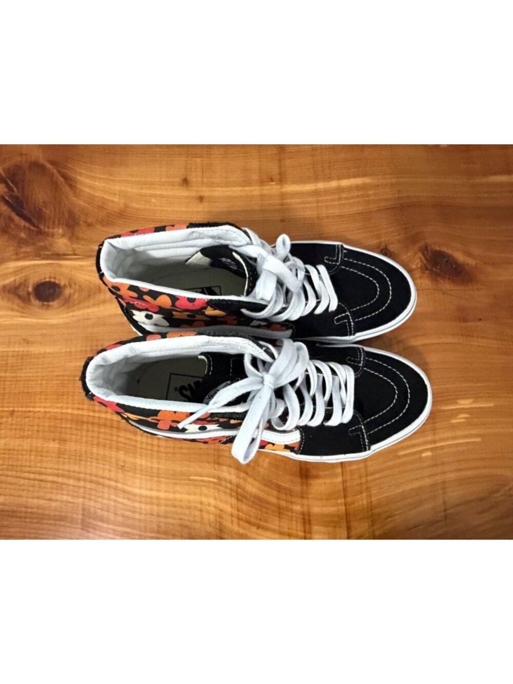 Vans Floral Print High Top Black Classic Skate Sneakers Women's Size 7.5 - Picture 5 of 10